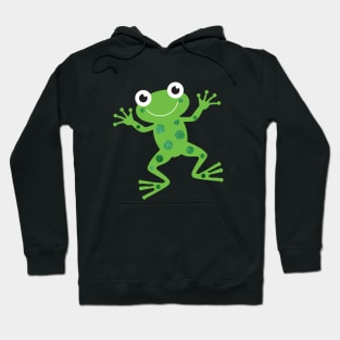 Cute Sparkly Dancing Green Frog Hoodie